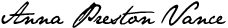 Anna Preston Vance